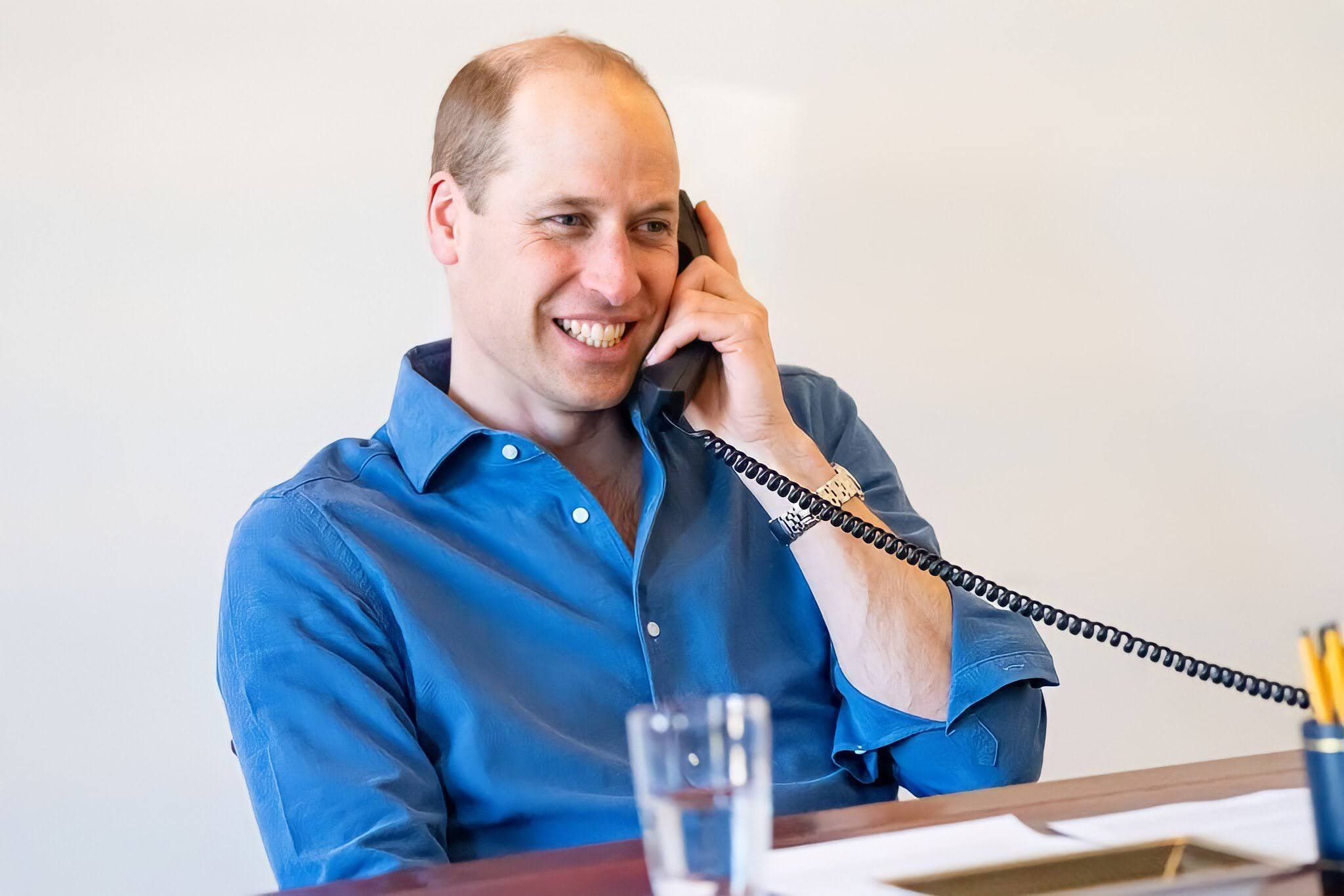 The Duke of Cambridge speaks on the phone to members of the NHS’s workforce